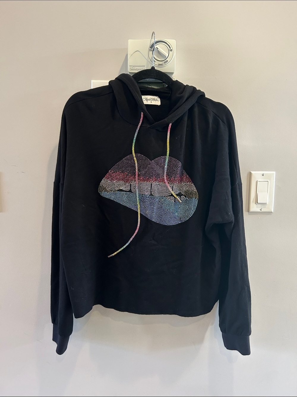 Lauren Moshi Crystal lips Hoodie